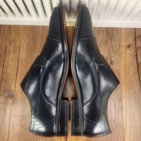 Jump New York Manolo Double Monk Strap Dress Shoes Men Sz 9 M Navy Blue Leather - Picture 6 of 11